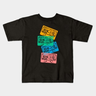 Retro Audio Cassette Tapes - Vintage Mix Tapes Kids T-Shirt